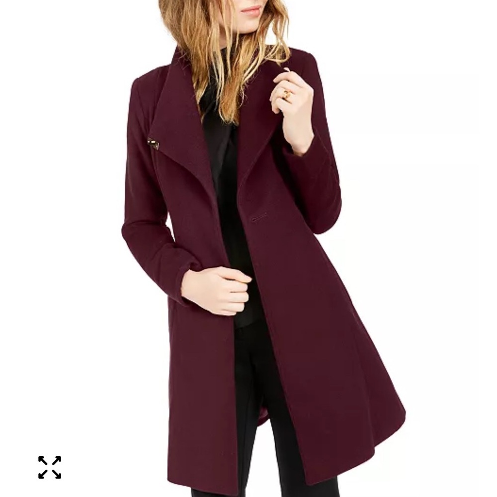 XS Michael Kors Asymmetrical Belted Coat